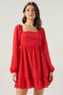 Dalkos Ruched Babydoll Mini Dress